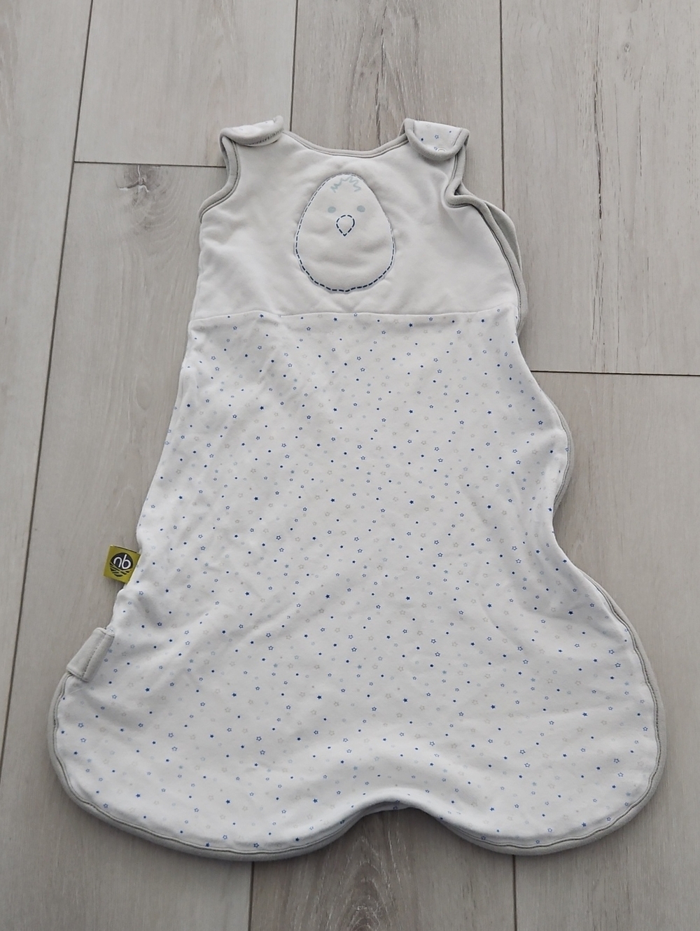 Nested Bean White Baby Sleep Sack, NB